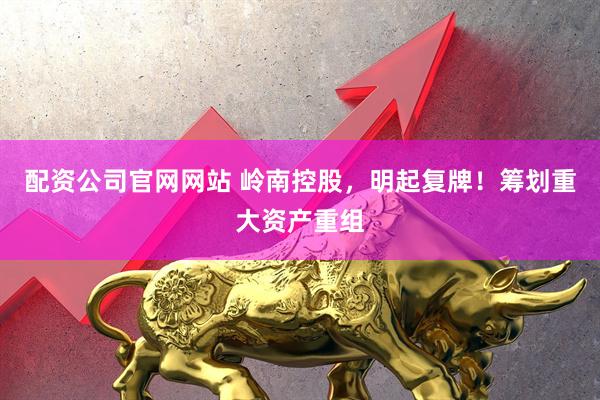 配资公司官网网站 岭南控股，明起复牌！筹划重大资产重组